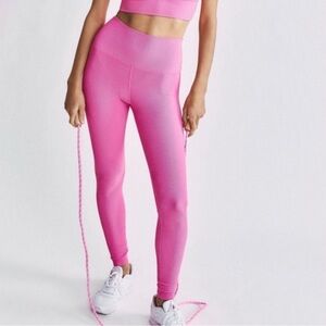 LoveShackFancy x Beach Riot Pink Ribbed High Waist Leggings XL Athleisure Yoga